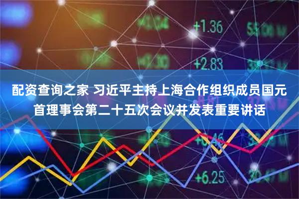 配资查询之家 习近平主持上海合作组织成员国元首理事会第二十五次会议并发表重要讲话